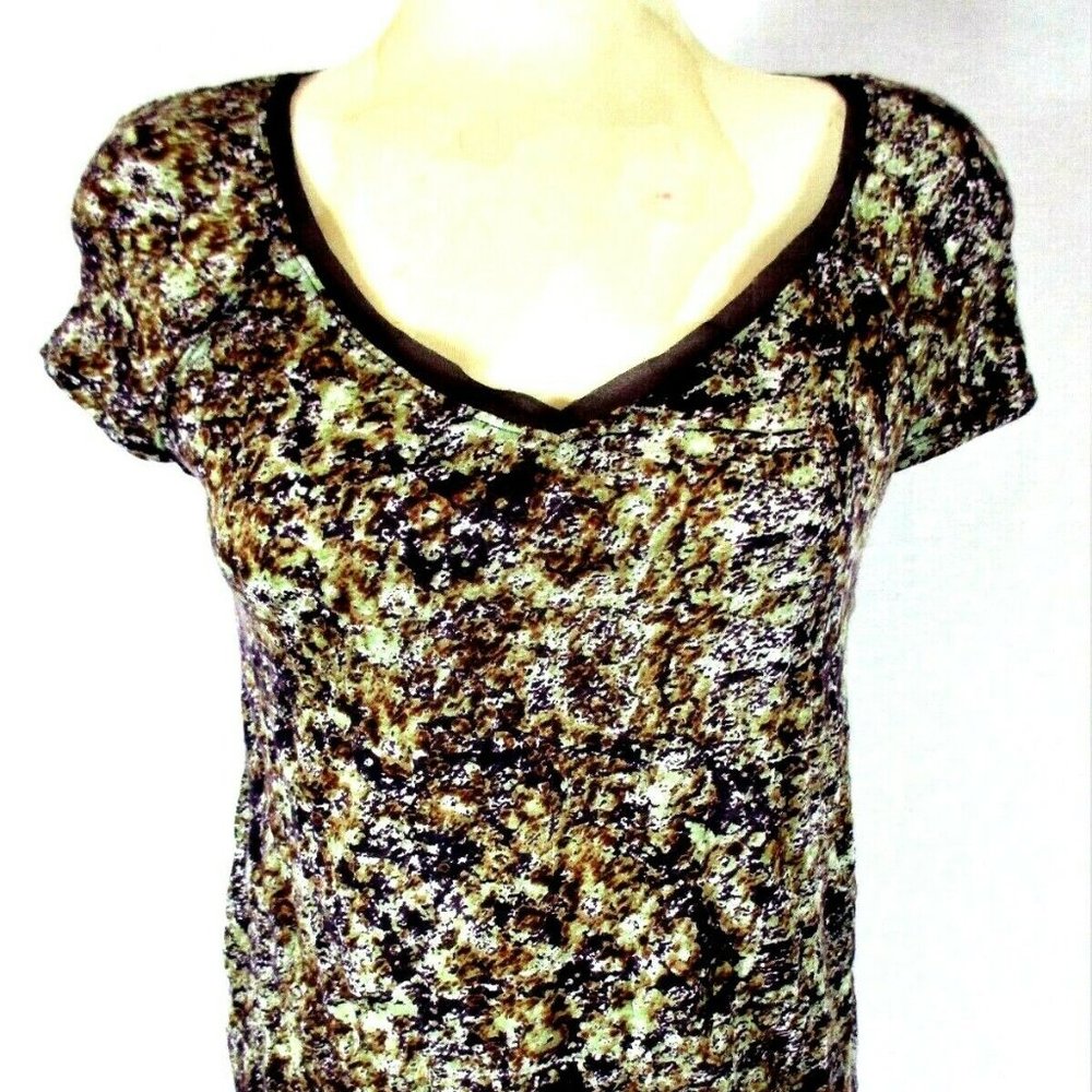 Vera Wang women S petite purple brown top (B7)pm2
